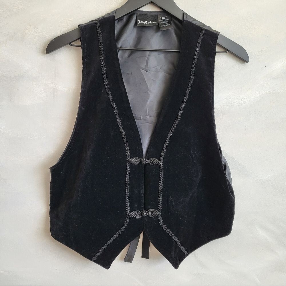 Anthony Marc Hawkins Velvet Vest Black Size 8P